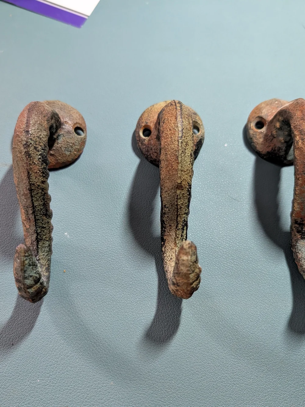Antique-Style Cast Iron Tentacle Wall Hooks - Patina Brown